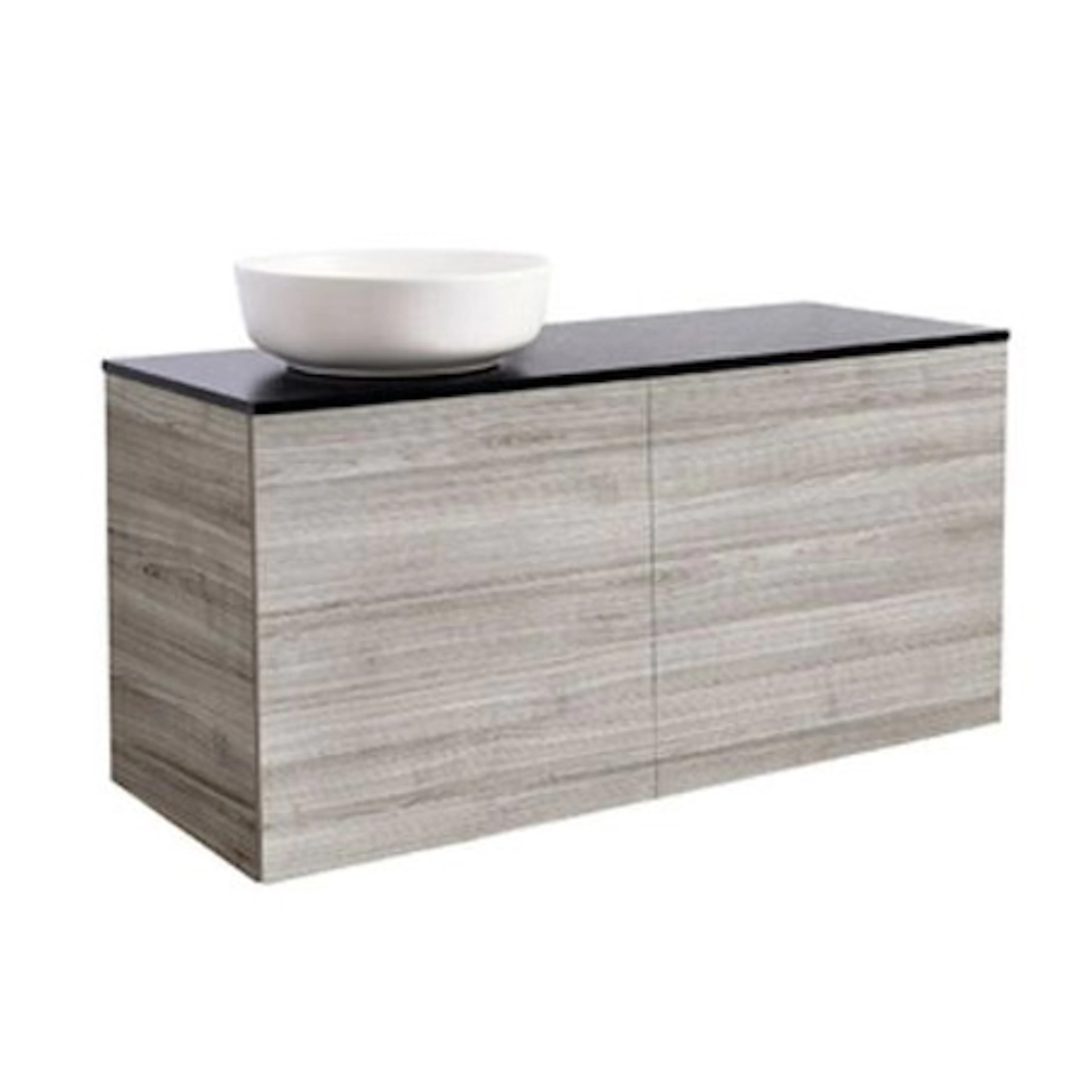 Tvättställsskåp Alterna Isella 120 med Bänkskiva Kvartskomposit och Runt Tvättställ