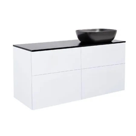 Tvättställsskåp Alterna Isella 120 med Bänkskiva Kvartskomposit och Rektangulärt Tvättställ