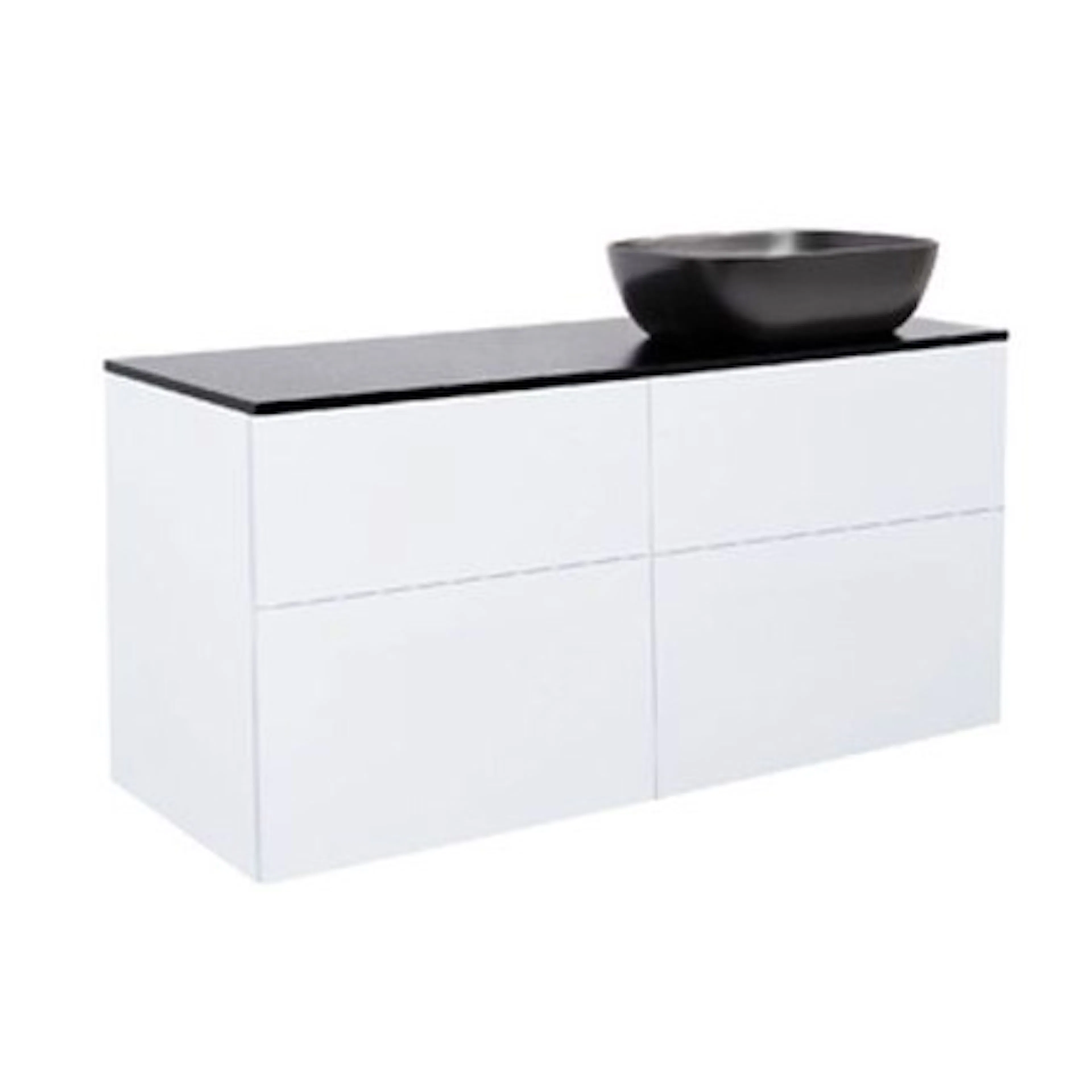 Tvättställsskåp Alterna Isella 120 med Bänkskiva Kvartskomposit och Rektangulärt Tvättställ