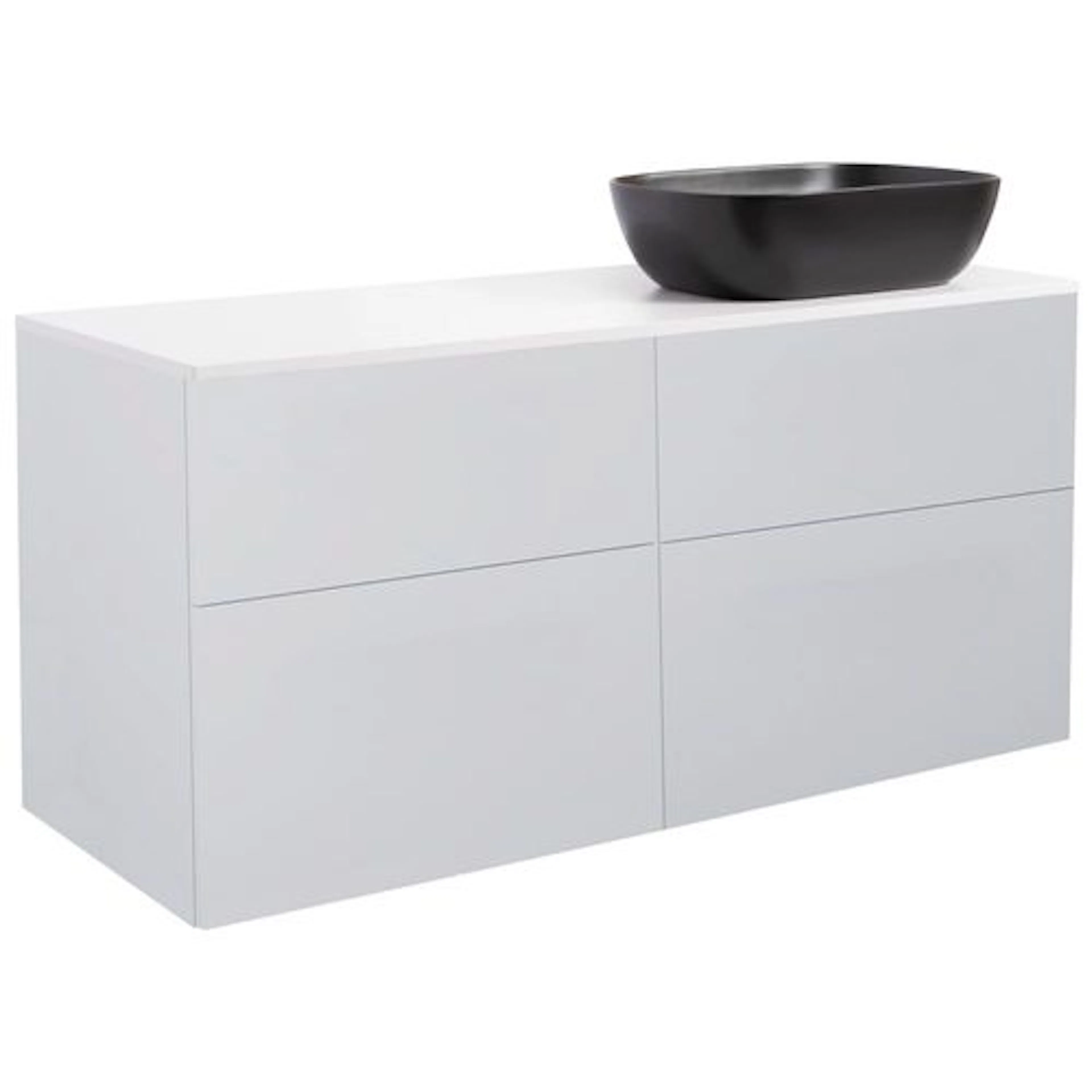 Tvättställsskåp Alterna Isella 120 med Bänkskiva Kvartskomposit och Rektangulärt Tvättställ