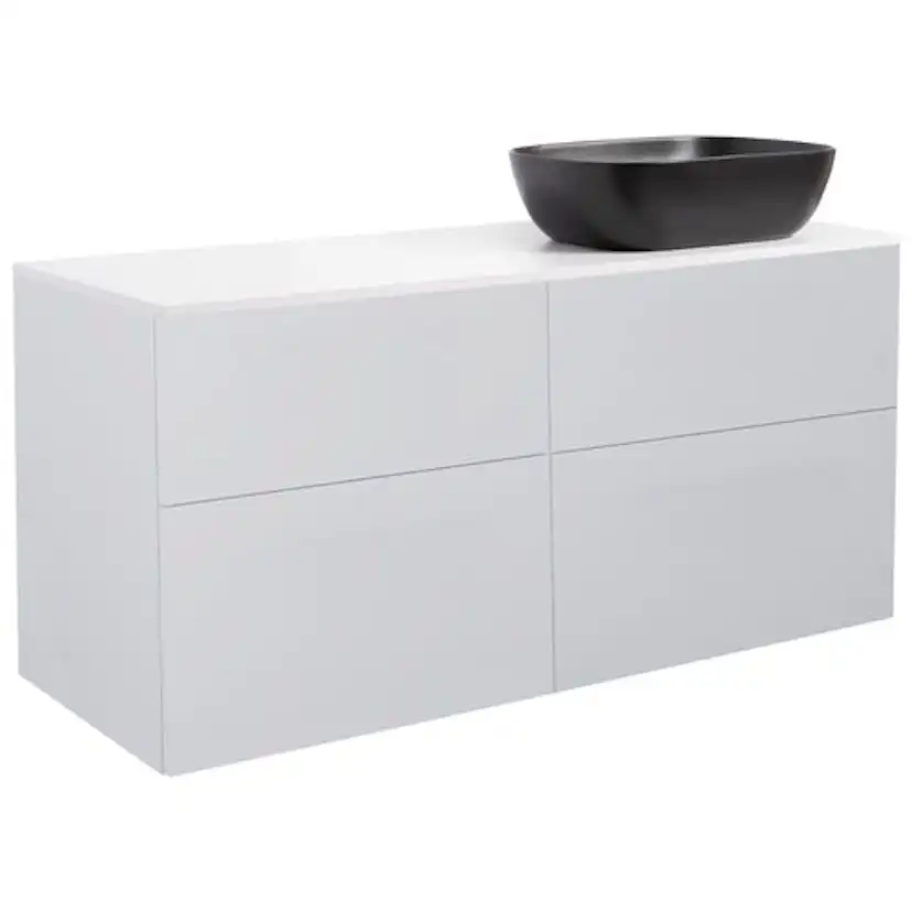 Tvättställsskåp Alterna Isella 120 med Bänkskiva Kvartskomposit och Rektangulärt Tvättställ