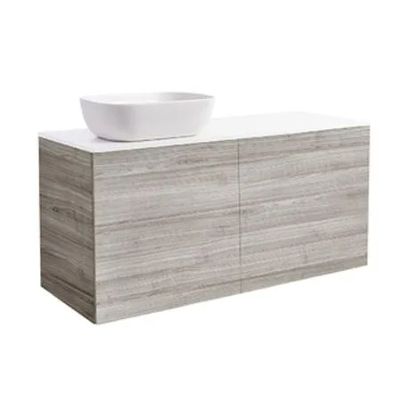 Tvättställsskåp Alterna Isella 120 med Bänkskiva Kvartskomposit och Rektangulärt Tvättställ