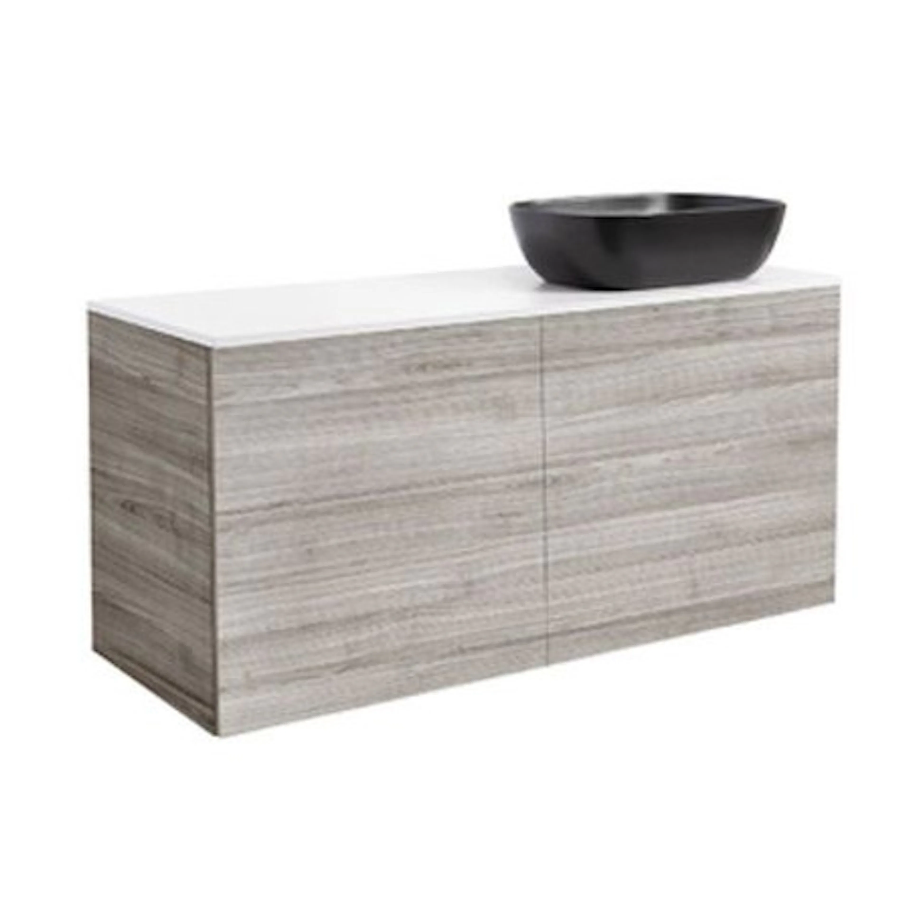 Tvättställsskåp Alterna Isella 120 med Bänkskiva Kvartskomposit och Rektangulärt Tvättställ