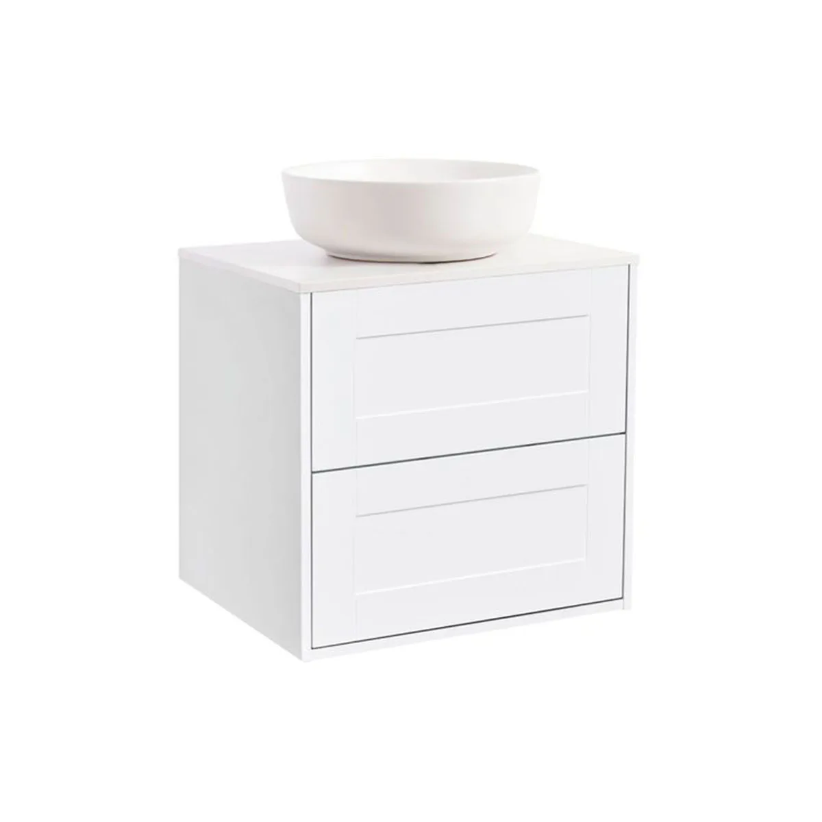 Tvättställsskåp Alterna Gabriella med Bänkskiva Kvartskomposit och Runt Tvättställ