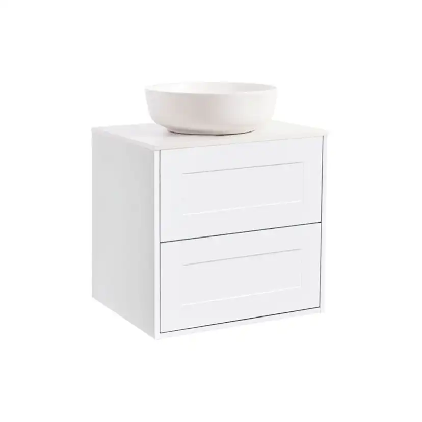 Tvättställsskåp Alterna Gabriella med Bänkskiva Kvartskomposit och Runt Tvättställ