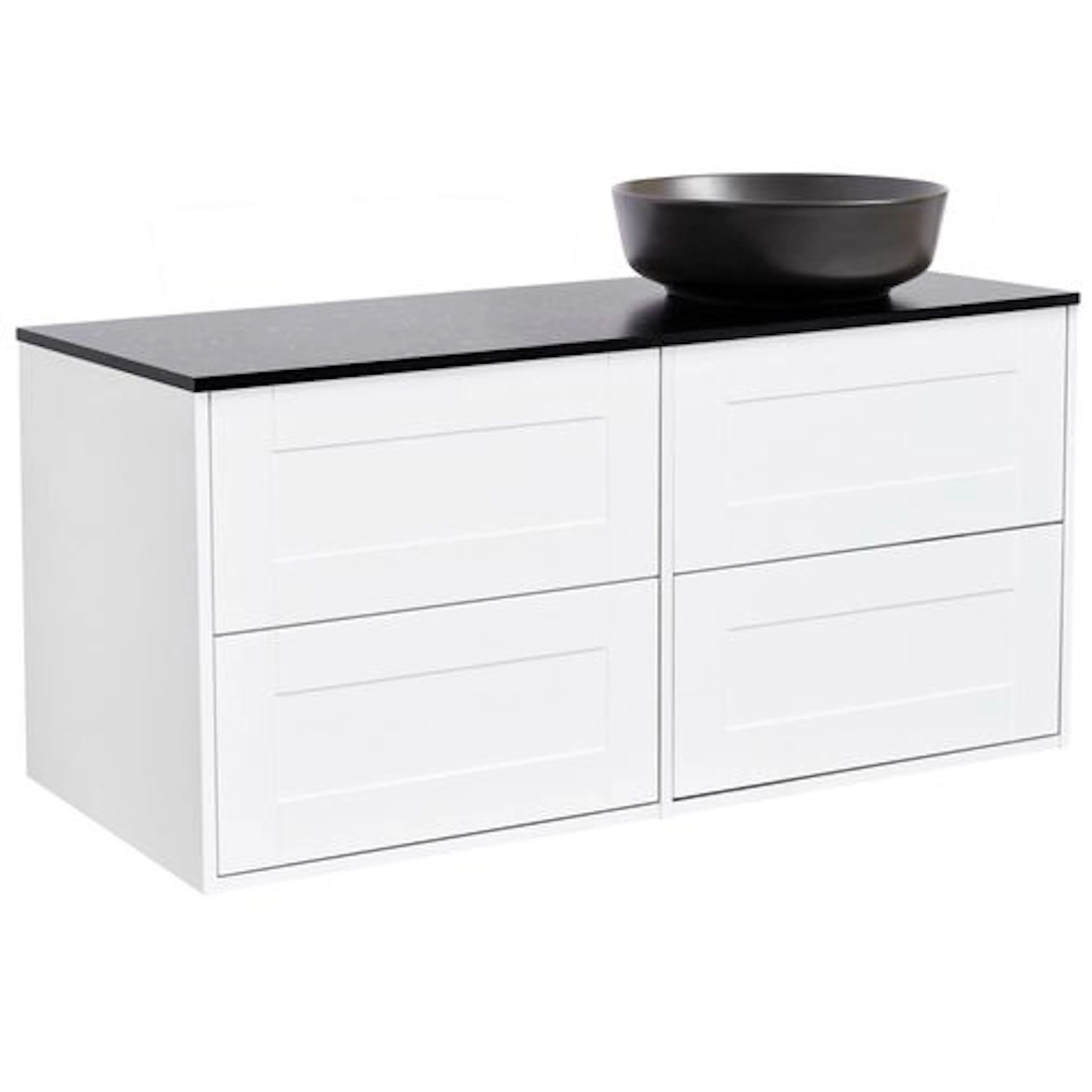 Tvättställsskåp Alterna Gabriella 120 med Bänkskiva Kvartskomposit och Runt Tvättställ