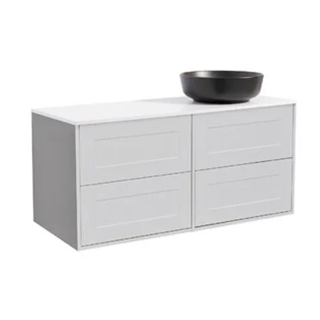 Tvättställsskåp Alterna Gabriella 120 med Bänkskiva Kvartskomposit och Runt Tvättställ