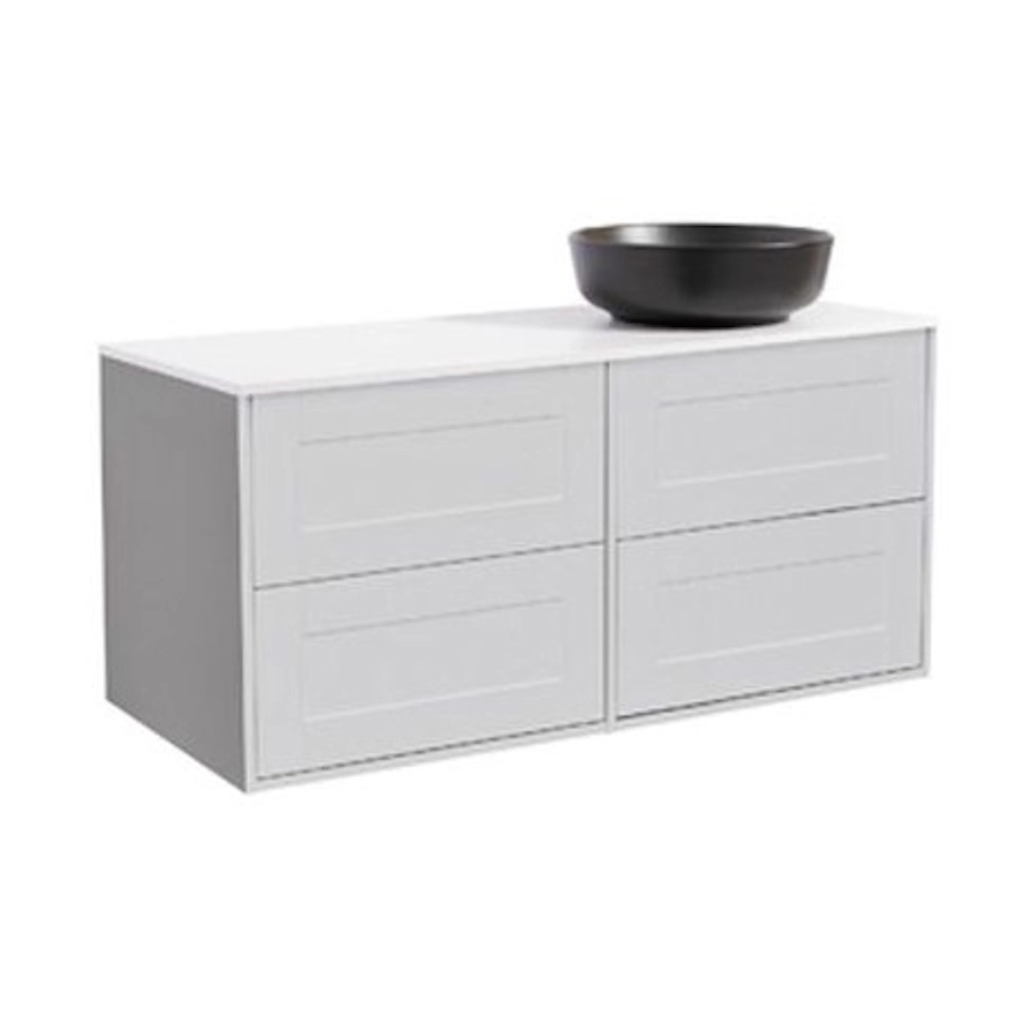 Tvättställsskåp Alterna Gabriella 120 med Bänkskiva Kvartskomposit och Runt Tvättställ