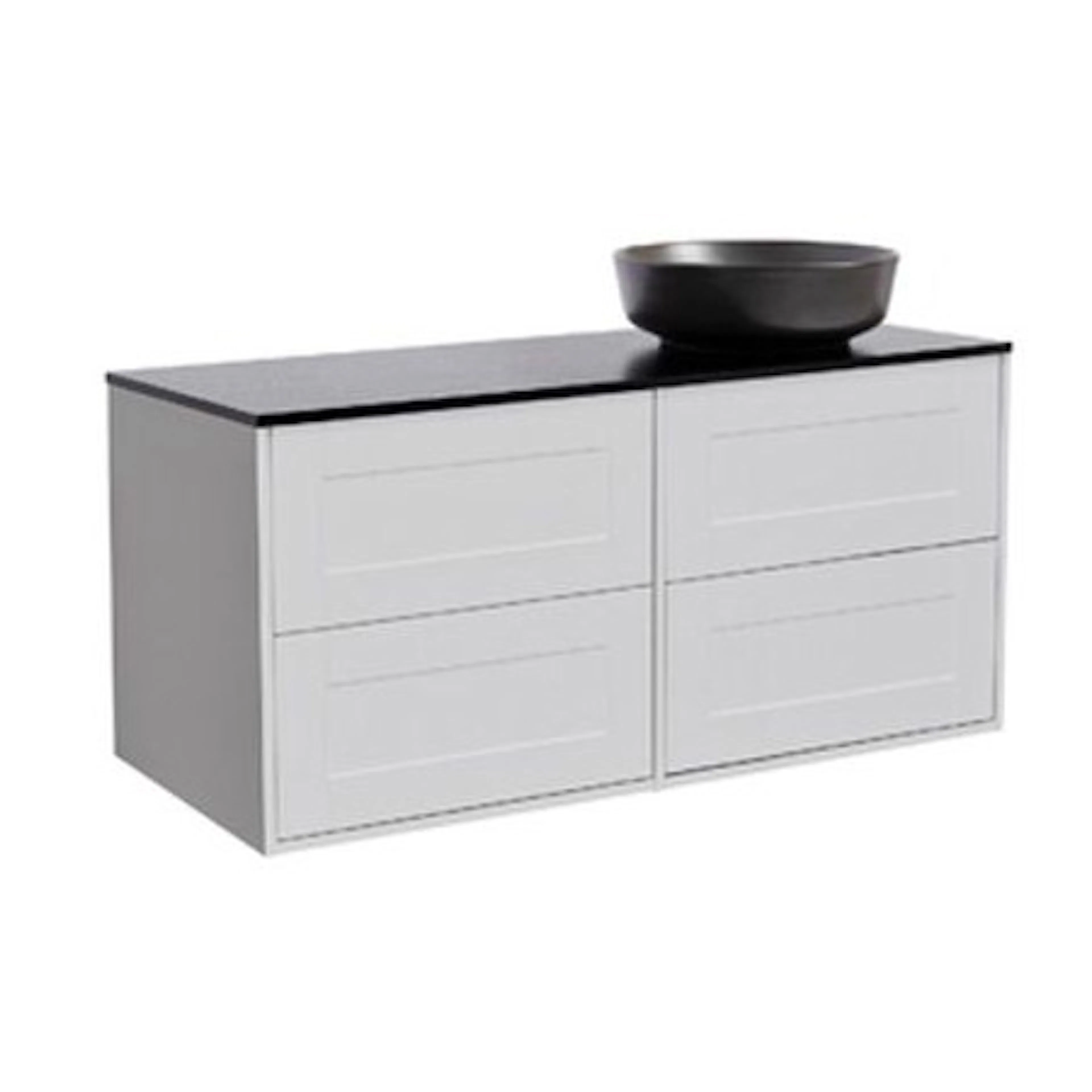 Tvättställsskåp Alterna Gabriella 120 med Bänkskiva Kvartskomposit och Runt Tvättställ