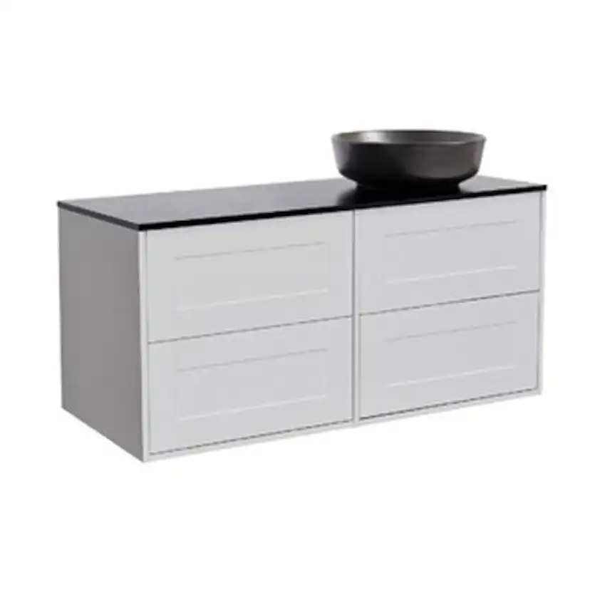 Tvättställsskåp Alterna Gabriella 120 med Bänkskiva Kvartskomposit och Runt Tvättställ