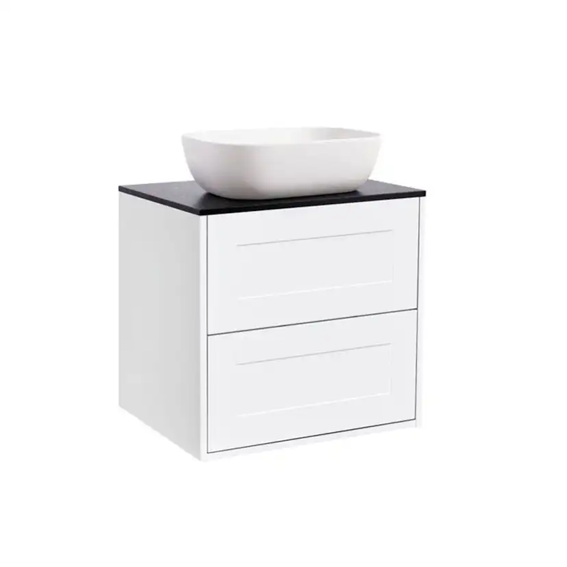 Tvättställsskåp Alterna Gabriella med Bänkskiva Kvartskomposit och Rektangulärt Tvättställ