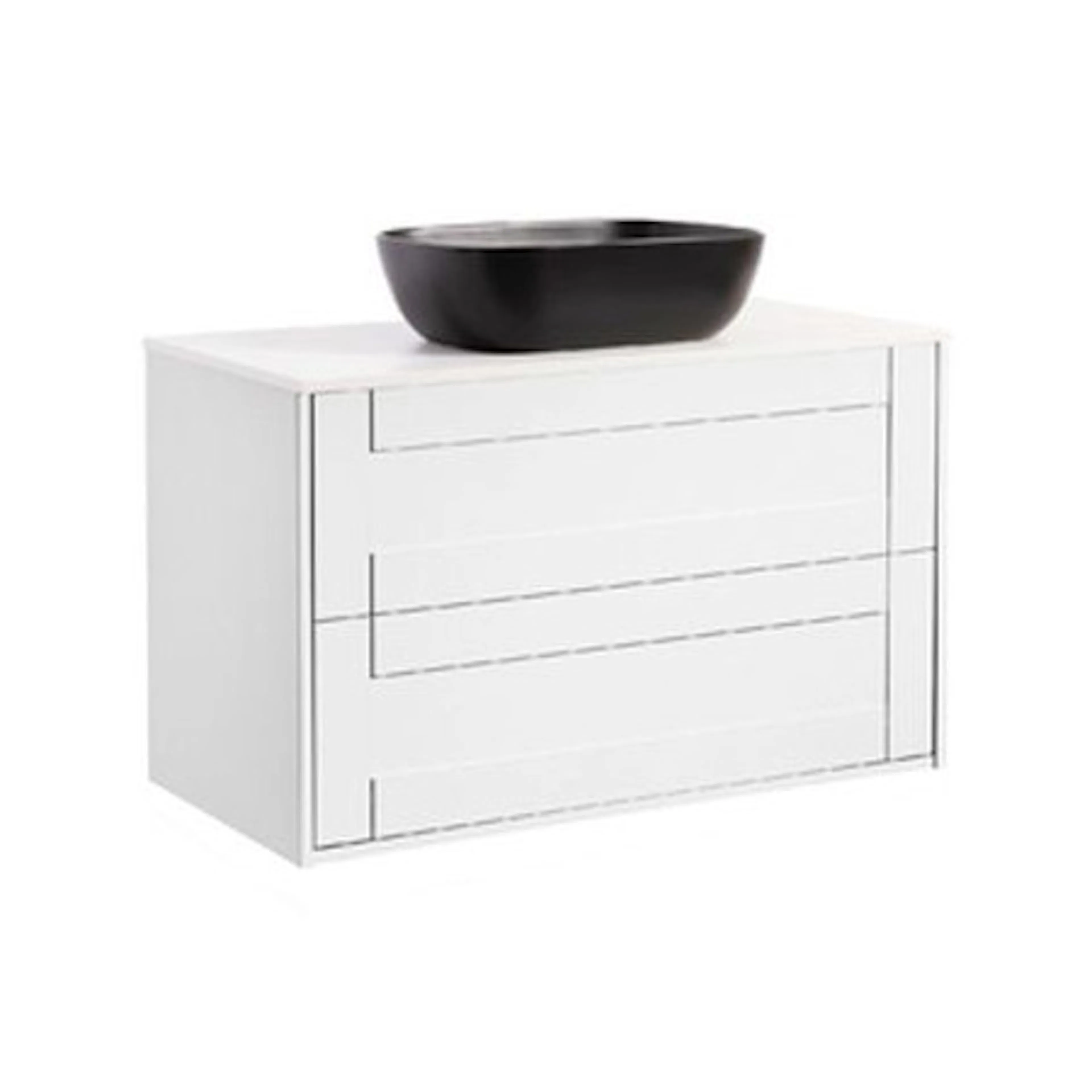 Tvättställsskåp Alterna Gabriella med Bänkskiva Kvartskomposit och Rektangulärt Tvättställ