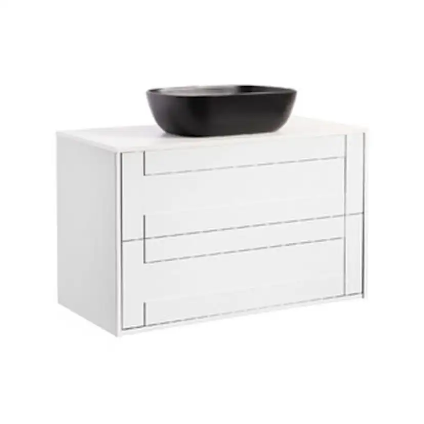 Tvättställsskåp Alterna Gabriella med Bänkskiva Kvartskomposit och Rektangulärt Tvättställ