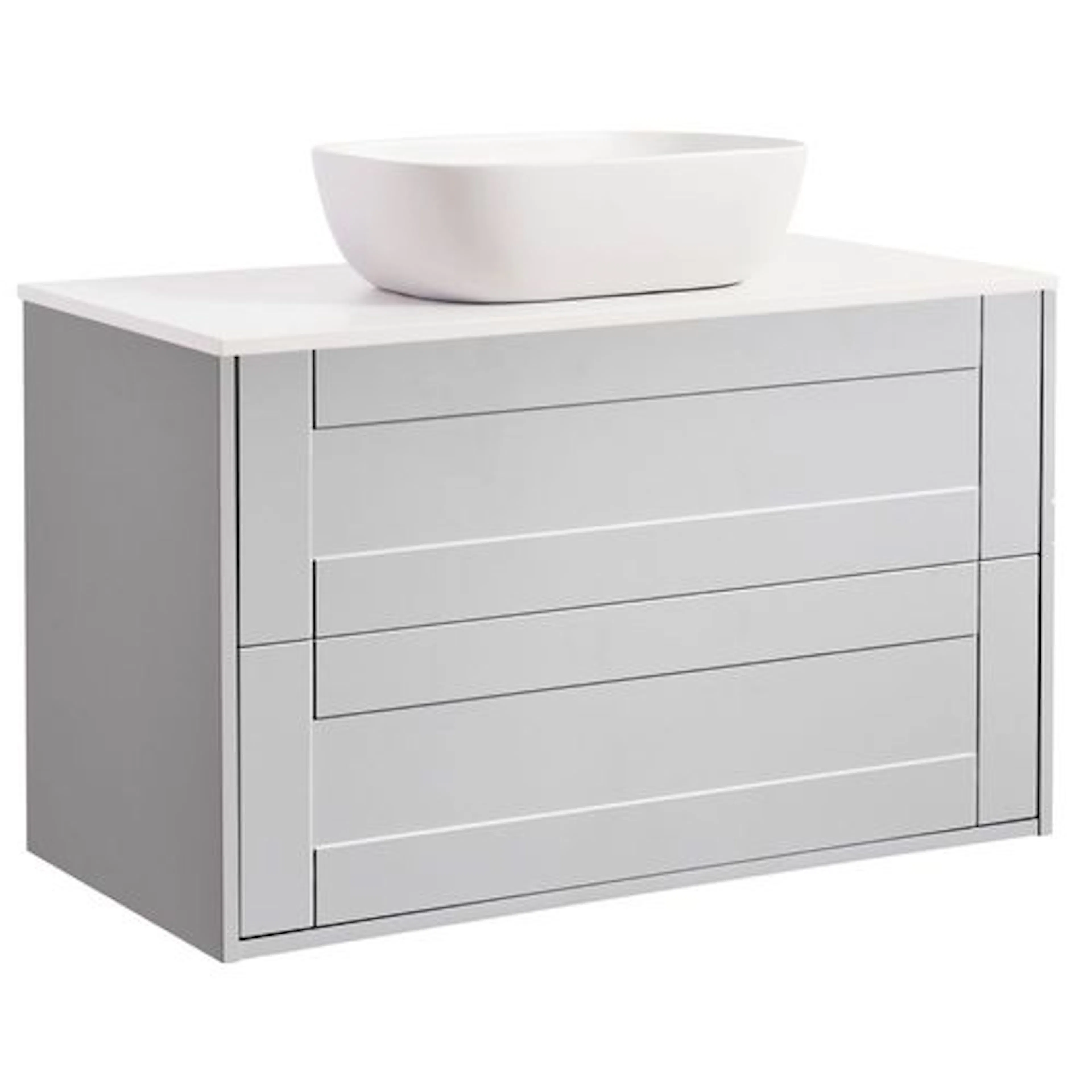 Tvättställsskåp Alterna Gabriella med Bänkskiva Kvartskomposit och Rektangulärt Tvättställ