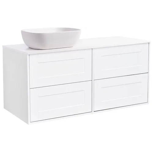 Tvättställsskåp Alterna Gabriella 120 med Bänkskiva Kvartskomposit och Rektangulärt Tvättställ