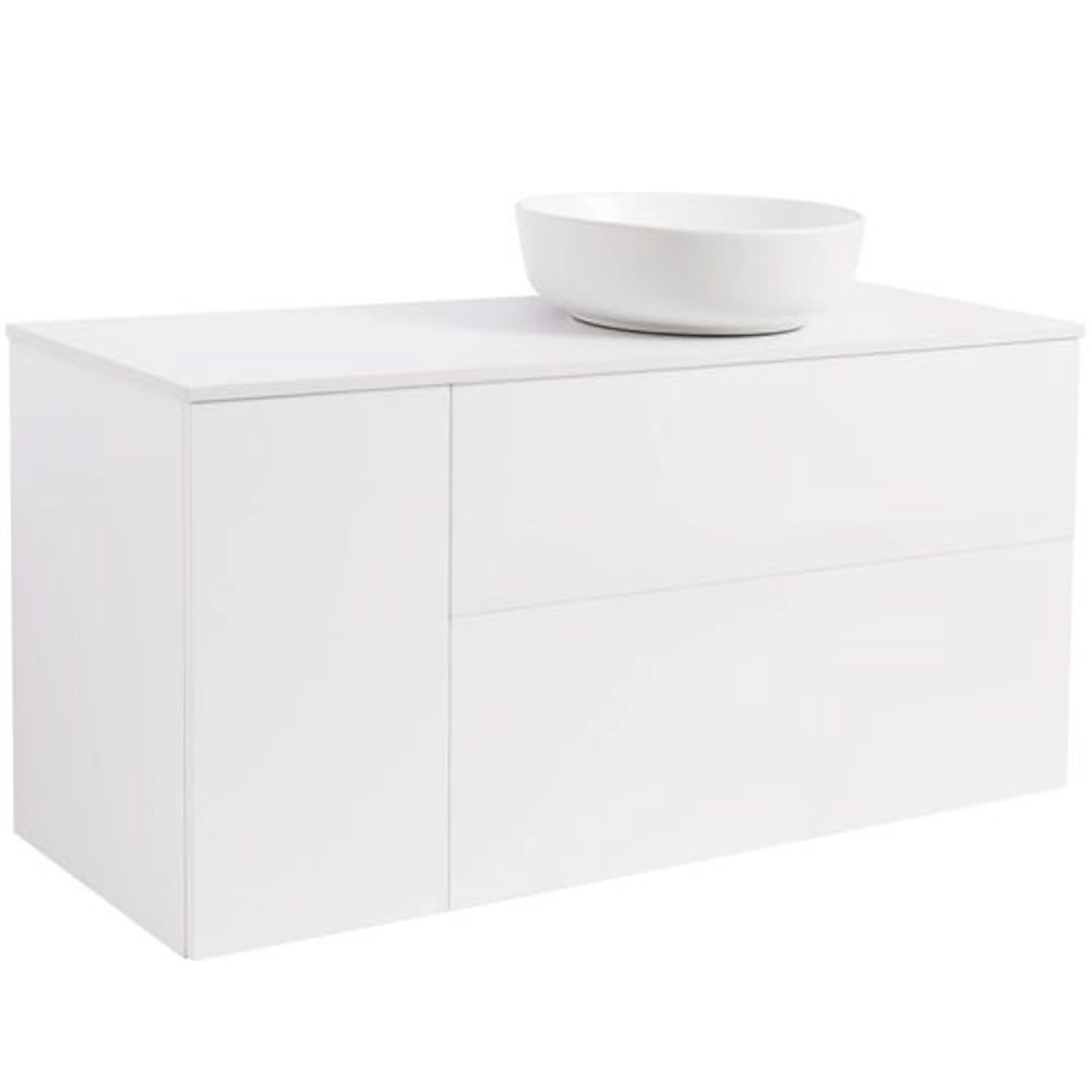 Tvättställsskåp Alterna Isella Tvättkorg med Bänkskiva Kvartskomposit och Runt Tvättställ