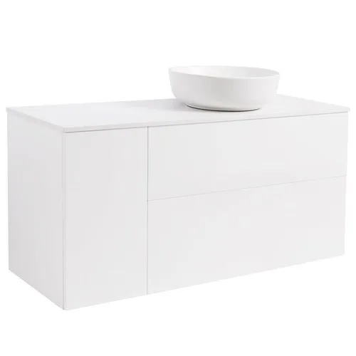 Tvättställsskåp Alterna Isella Tvättkorg med Bänkskiva Kvartskomposit och Runt Tvättställ