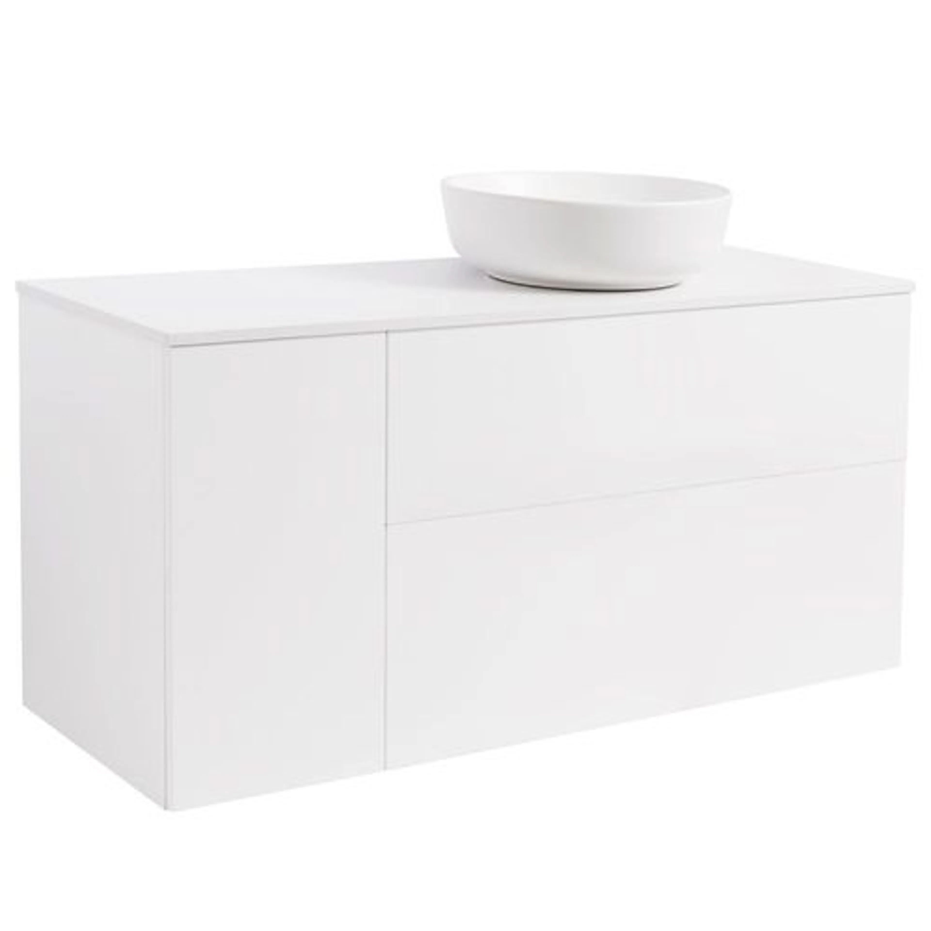 Tvättställsskåp Alterna Isella Tvättkorg med Bänkskiva Kvartskomposit och Runt Tvättställ