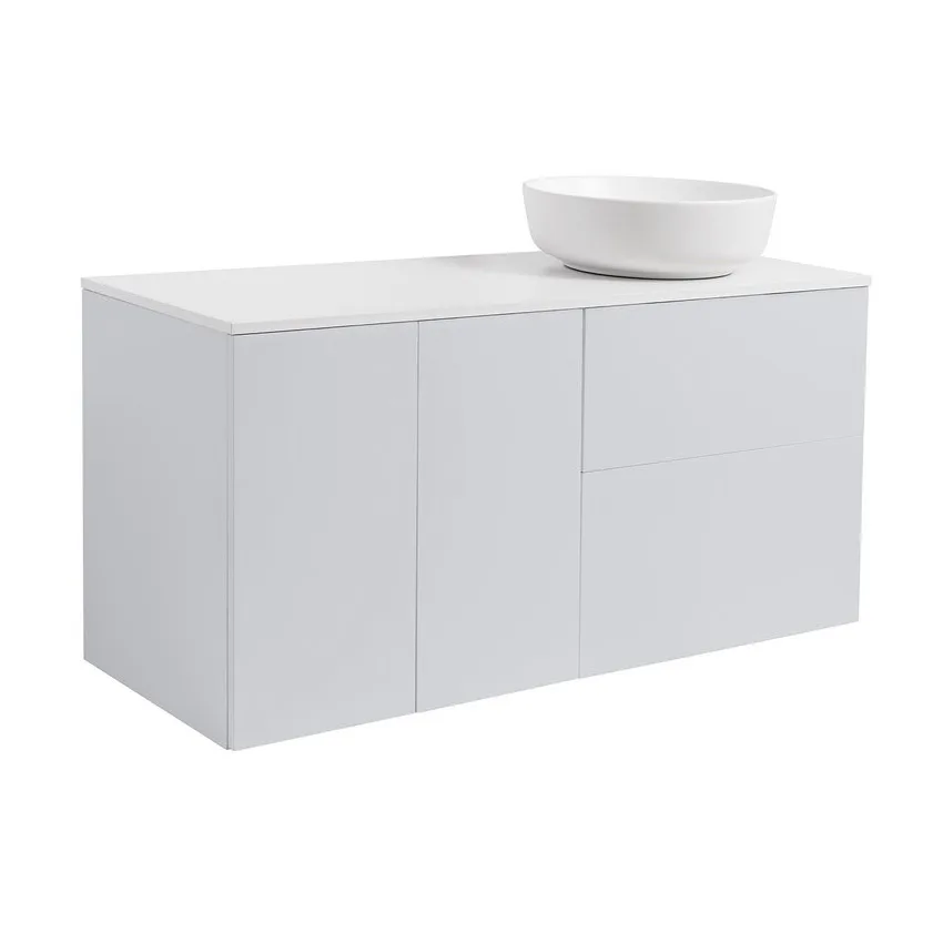 Tvättställsskåp Alterna Isella Tvättkorg med Bänkskiva Kvartskomposit och Runt Tvättställ