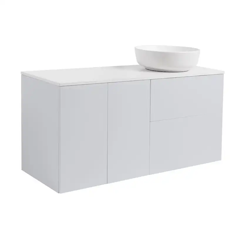 Tvättställsskåp Alterna Isella Tvättkorg med Bänkskiva Kvartskomposit och Runt Tvättställ