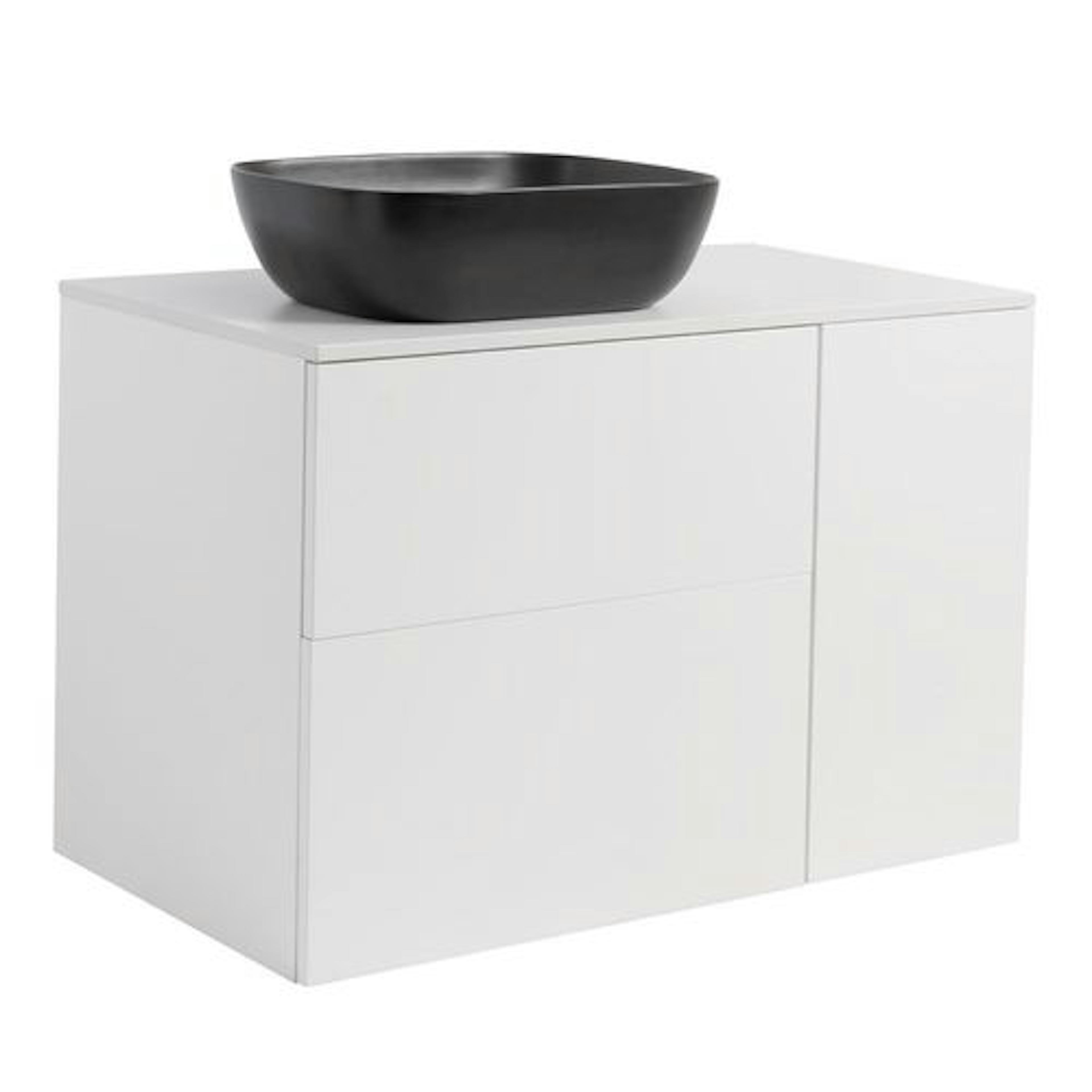 Tvättställsskåp Alterna Isella Tvättkorg med Bänkskiva Kvartskomposit och Rektangulärt Tvättställ