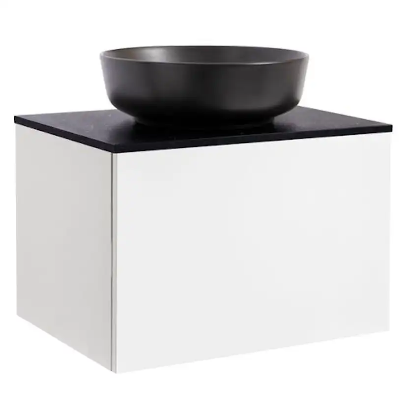 Tvättställsskåp Alterna Ella med Bänkskiva Kvartskomposit och Runt Tvättställ