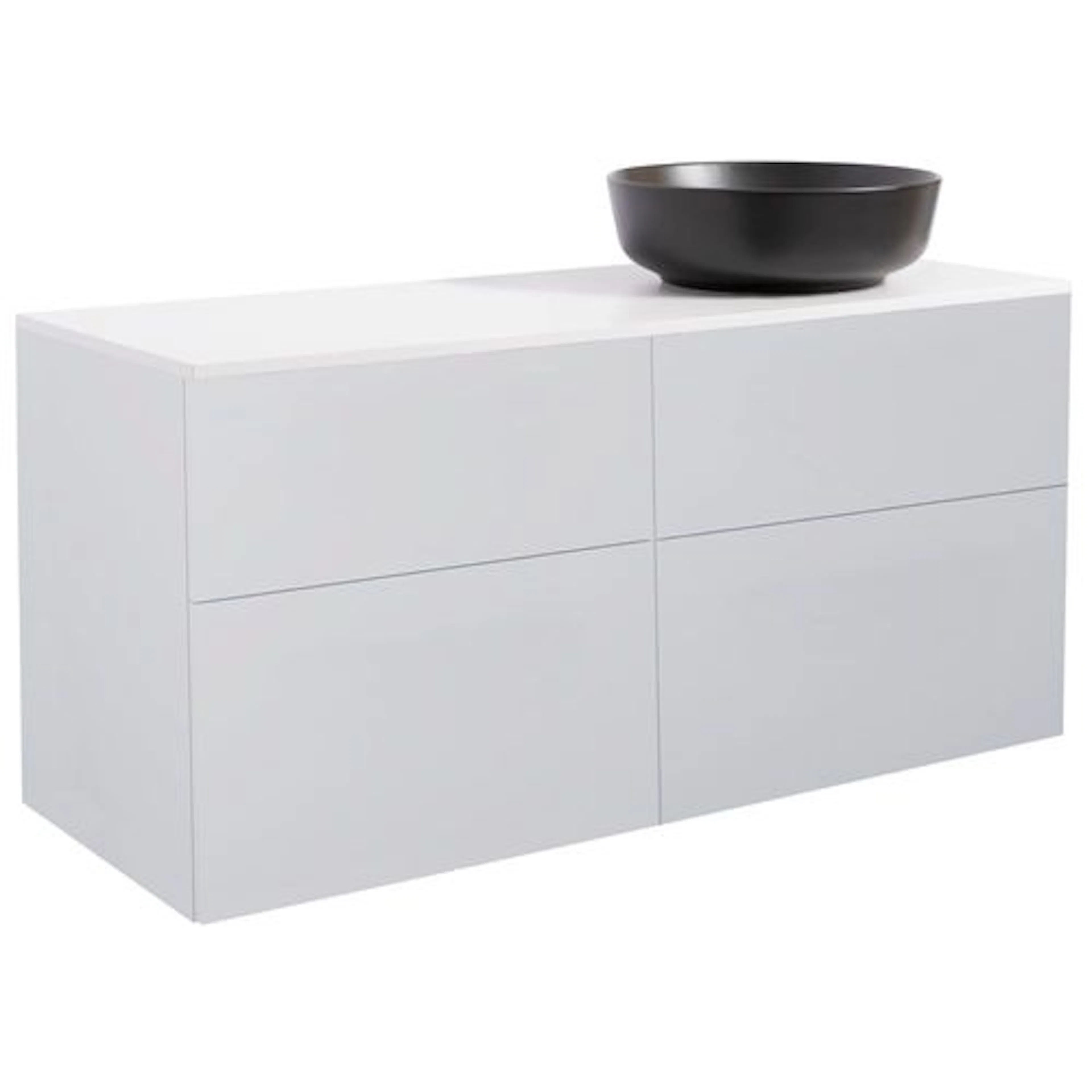 Tvättställsskåp Alterna Isella 120 med Bänkskiva Kvartskomposit och Runt Tvättställ