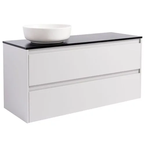 Tvättställsskåp Alterna Isella 120 med Bänkskiva Kvartskomposit och Runt Tvättställ