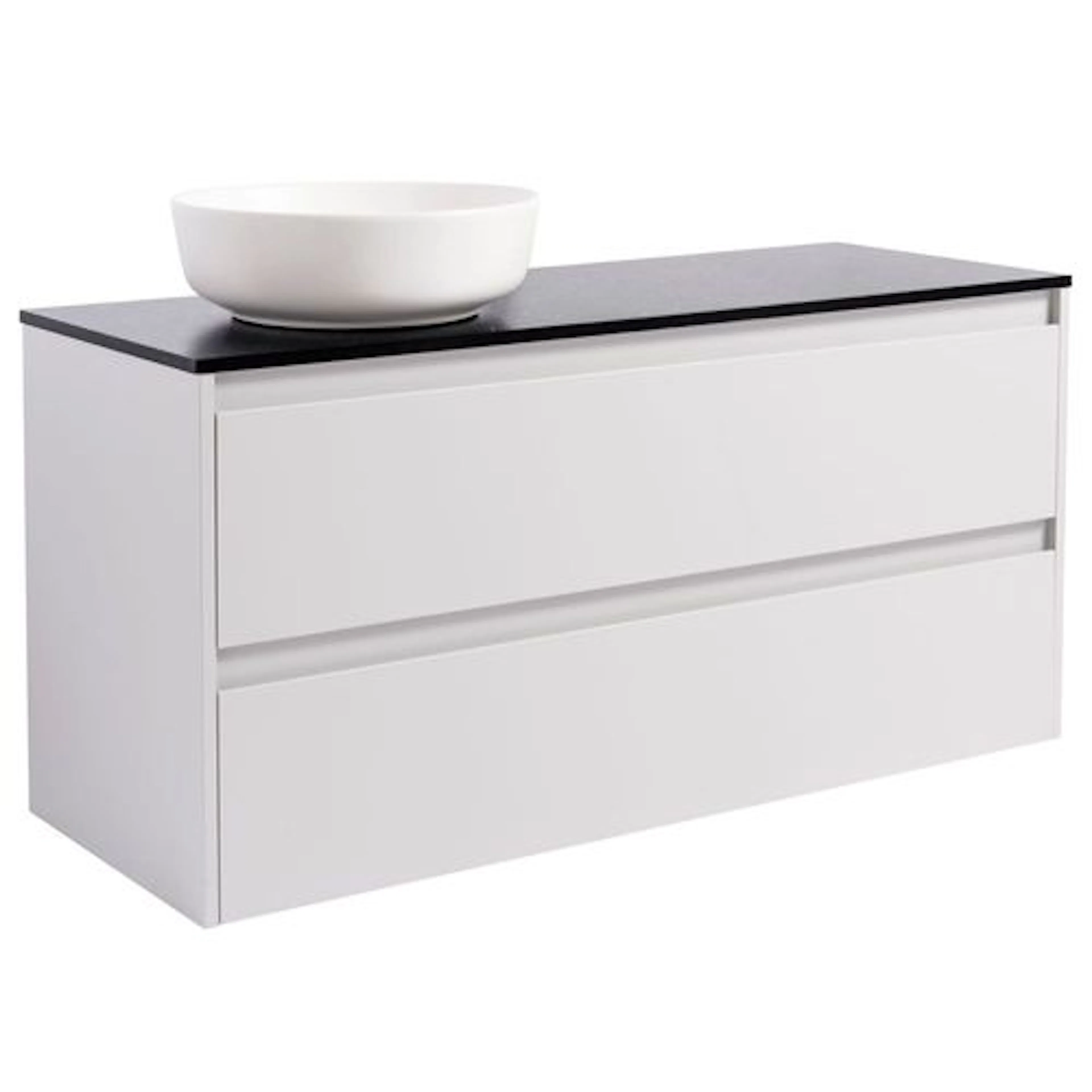 Tvättställsskåp Alterna Isella 120 med Bänkskiva Kvartskomposit och Runt Tvättställ