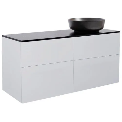 Tvättställsskåp Alterna Isella 120 med Bänkskiva Kvartskomposit och Runt Tvättställ