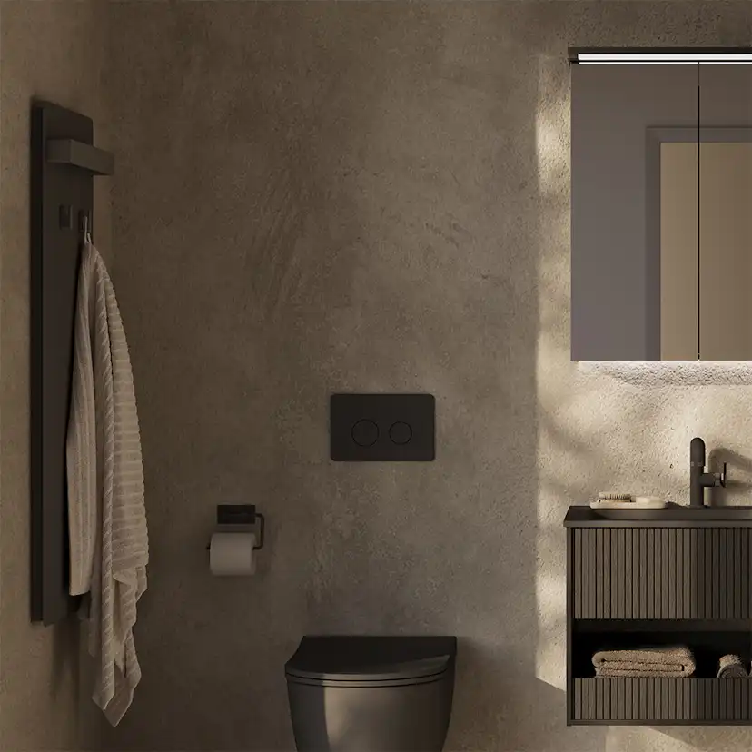 Tvättställsskåp Svedbergs Epos 60x45 med 1 Låda och Öppen Förvaring