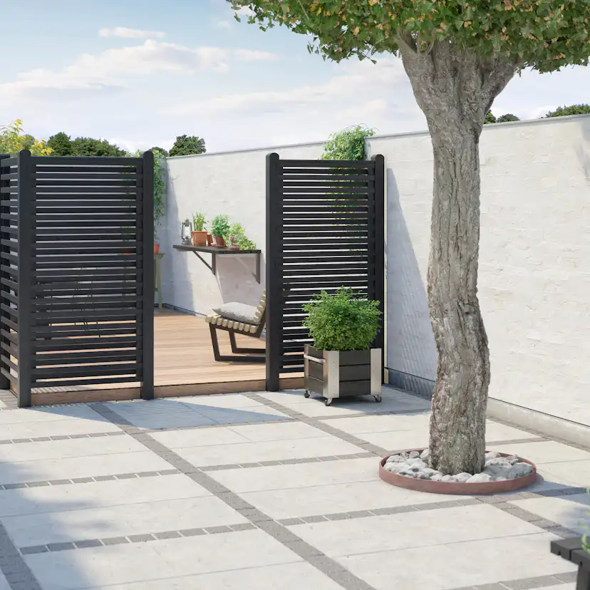 Skärm PLUS Osaka 90x180cm Tryckimpregnerad grundmålad svart