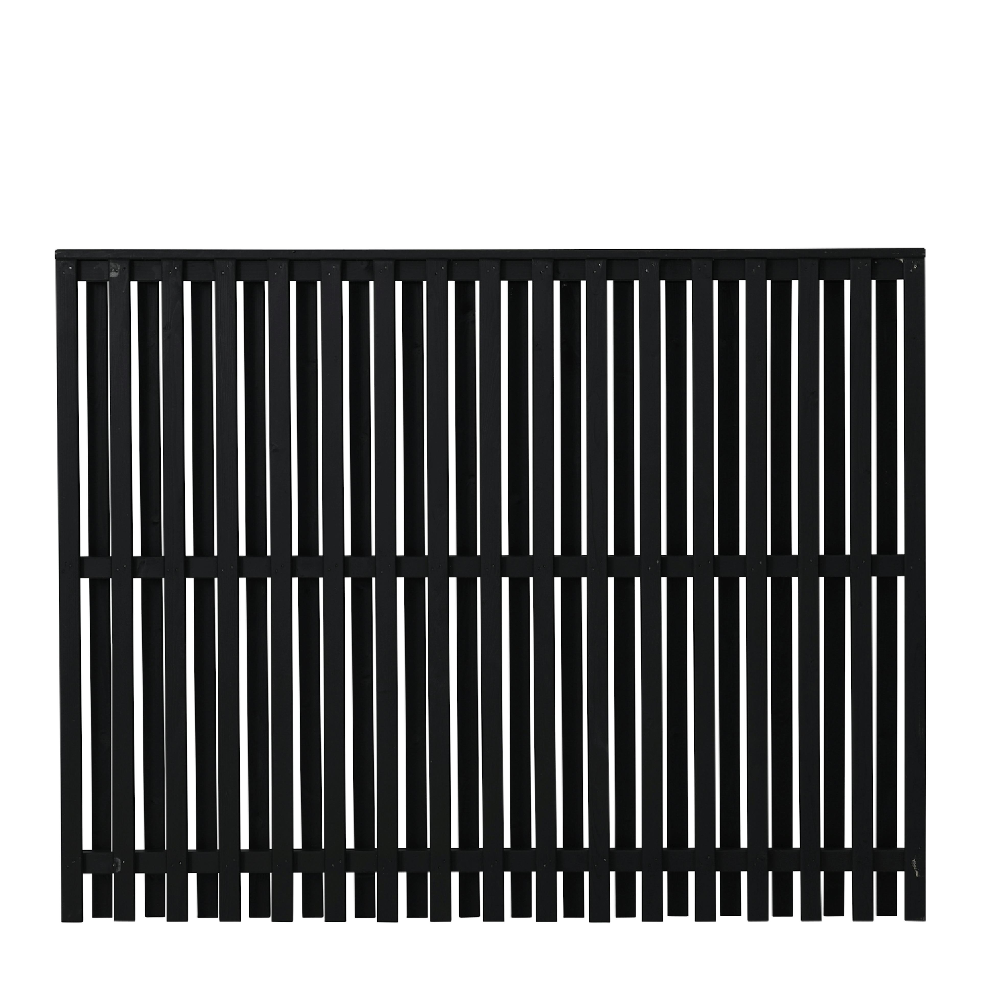 Staket PLUS Nagano Grundmålad Svart 80×140 cm