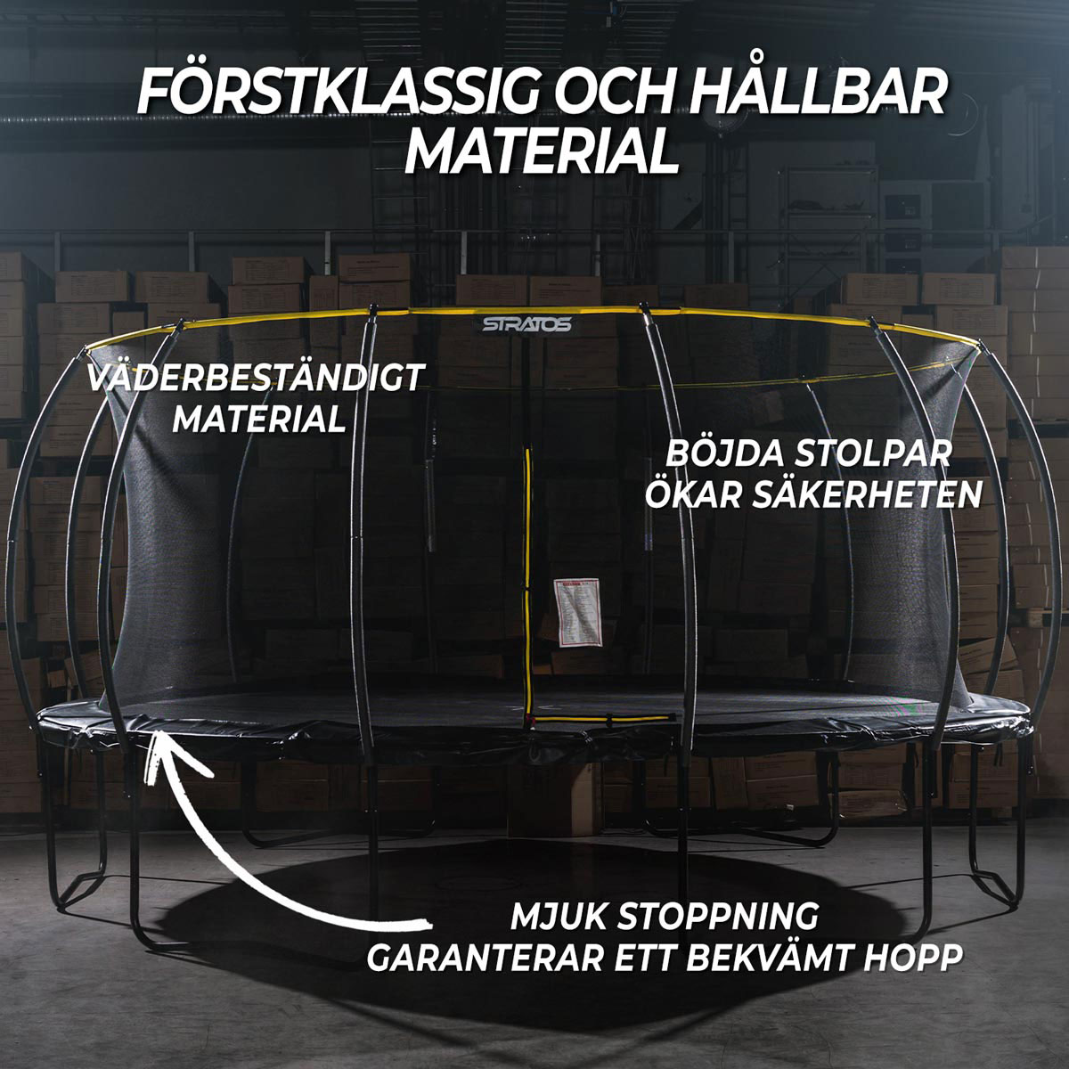 Studsmatta Stratos med Skyddsnät