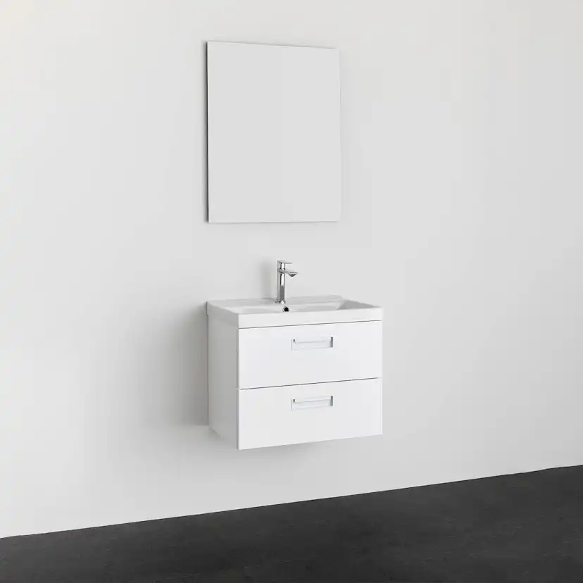 Tvättställsskåp Noro Relounge Vit Med Tvättställ