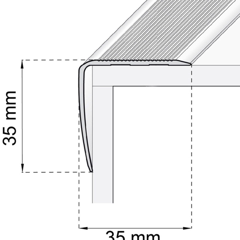 Trappkantslist Habo SA41 Grå Ek 35x35 mm