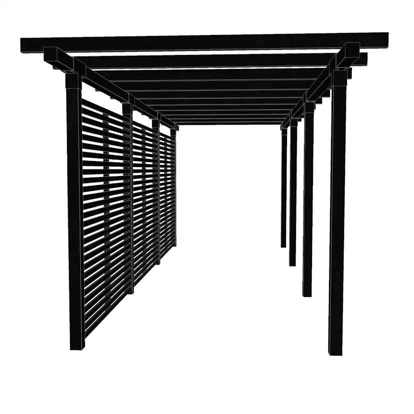 Pergola PLUS Cubic Dubbel 3 Moduler inkl. Tokyo Staket