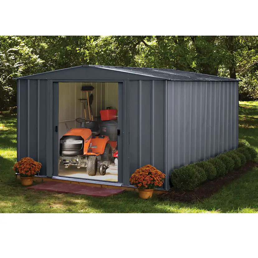 Förråd gop Trenix Antracit 10,7 m² Redskapsbod Byggsats i Stål