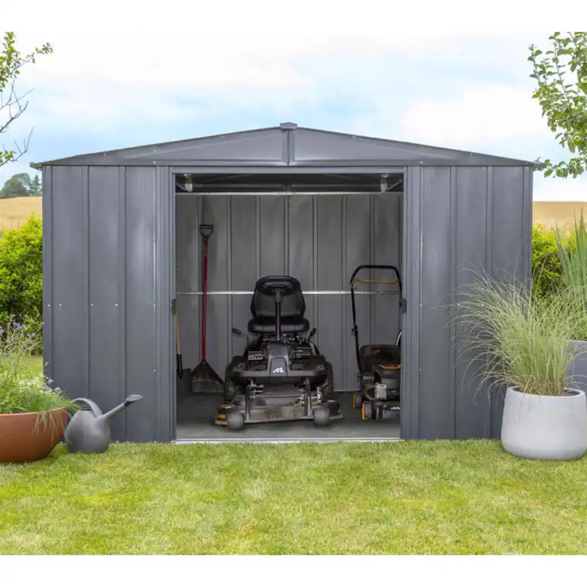 Förråd gop Trenix Antracit 10,7 m² Redskapsbod Byggsats i Stål