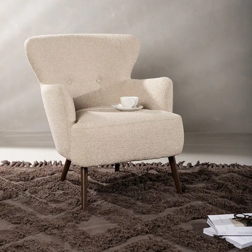 Fåtölj Venture Home Lincoln Boucletyg Beige