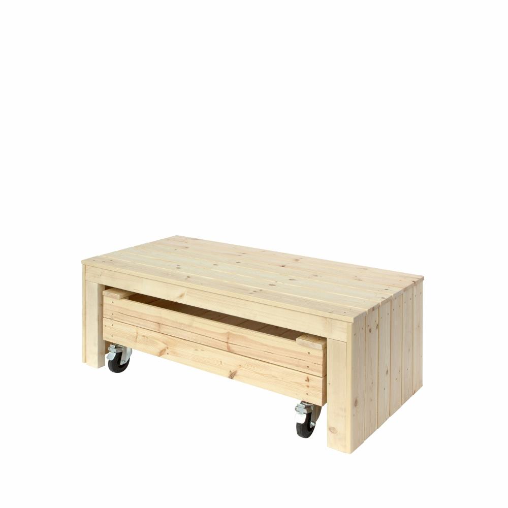 Fun Sandlåda PLUS med Hjul och Bänk 120 cm