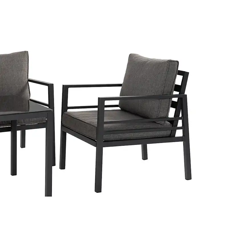 Loungegrupp Comfort Garden Ariany Utemöbler i Svart Aluminium