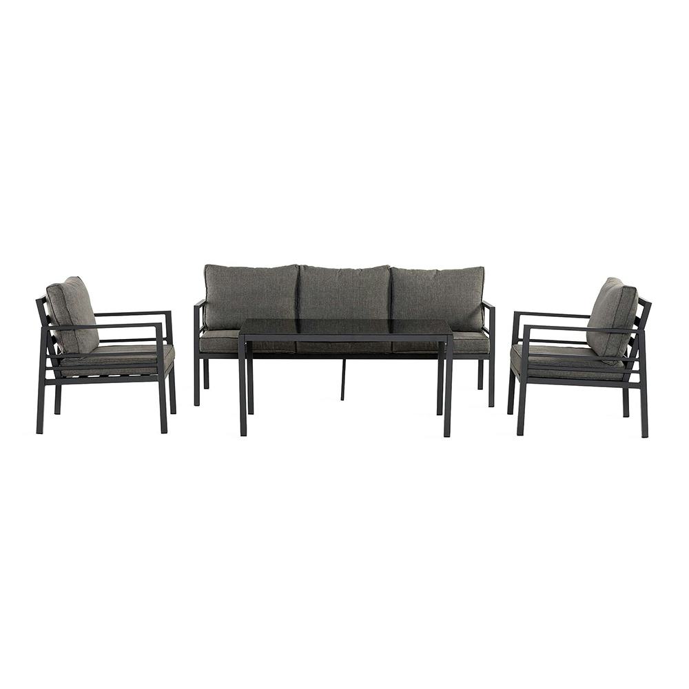 Loungegrupp Comfort Garden Ariany Utemöbler i Svart Aluminium