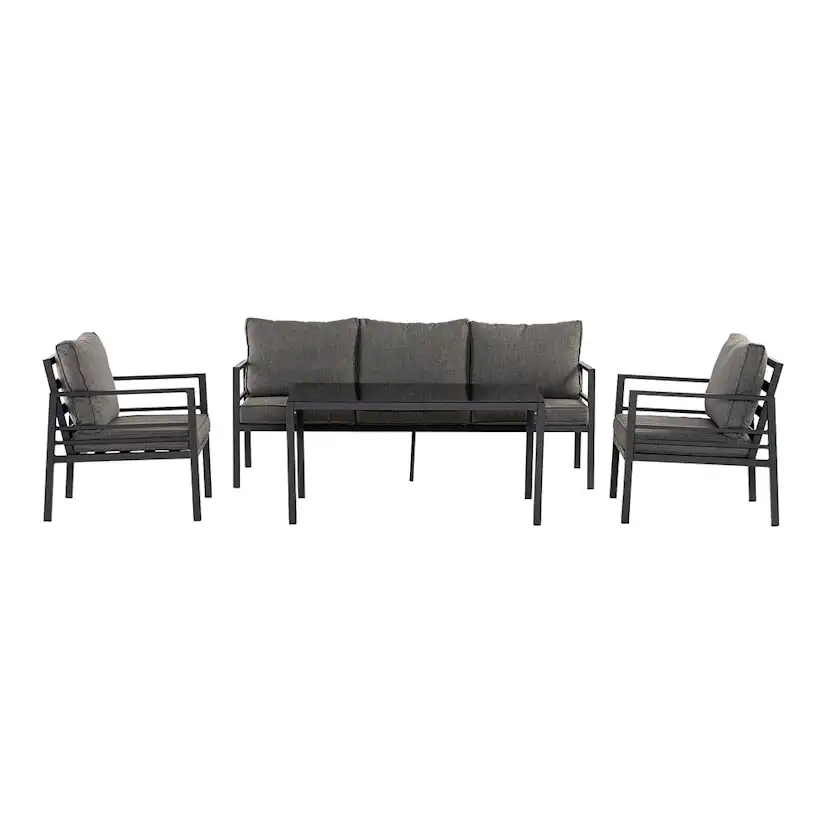 Loungegrupp Comfort Garden Ariany Utemöbler i Svart Aluminium