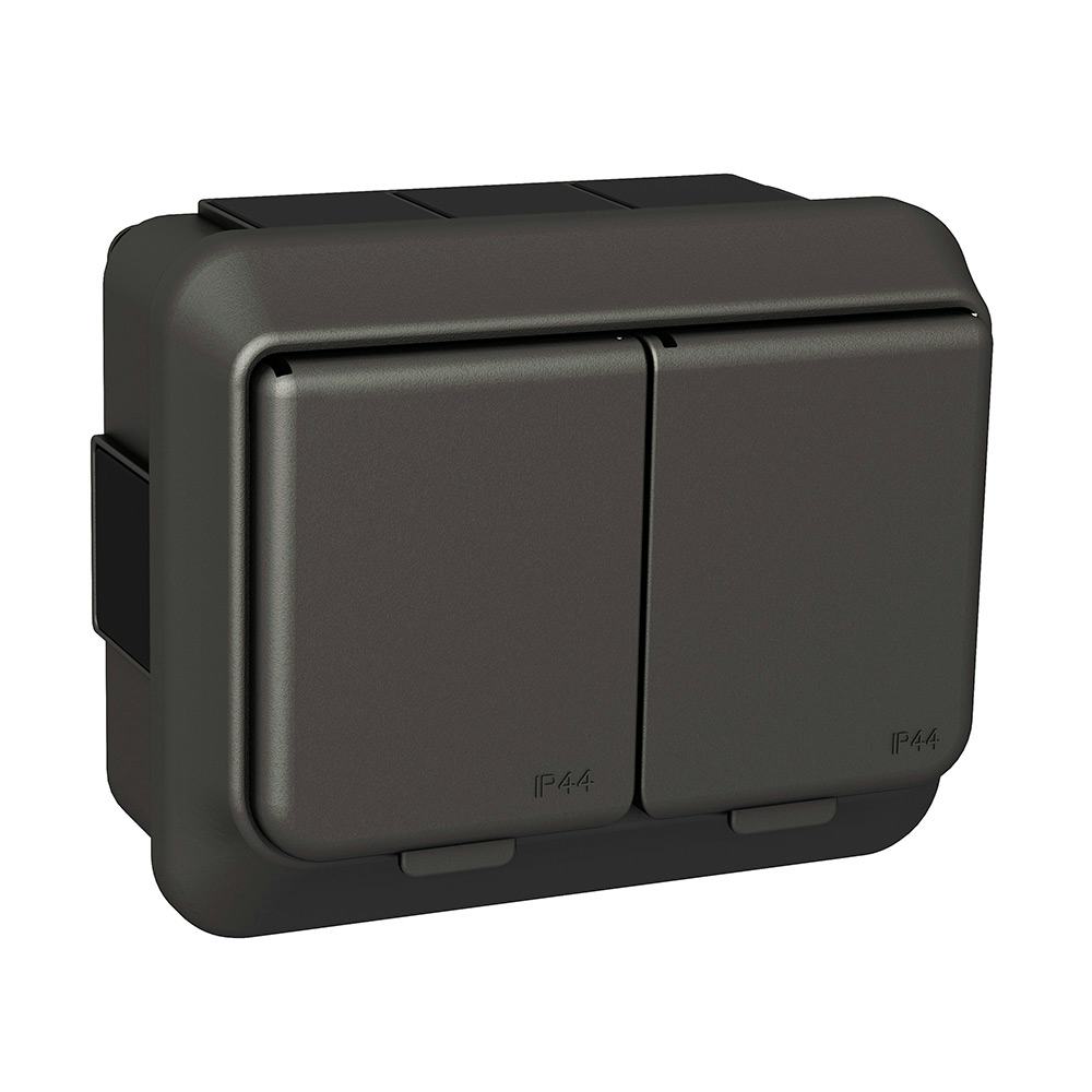 Vägguttag Schneider Electric Exxact Utanpåliggande