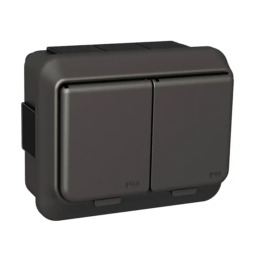 Vägguttag Schneider Electric Exxact Utanpåliggande