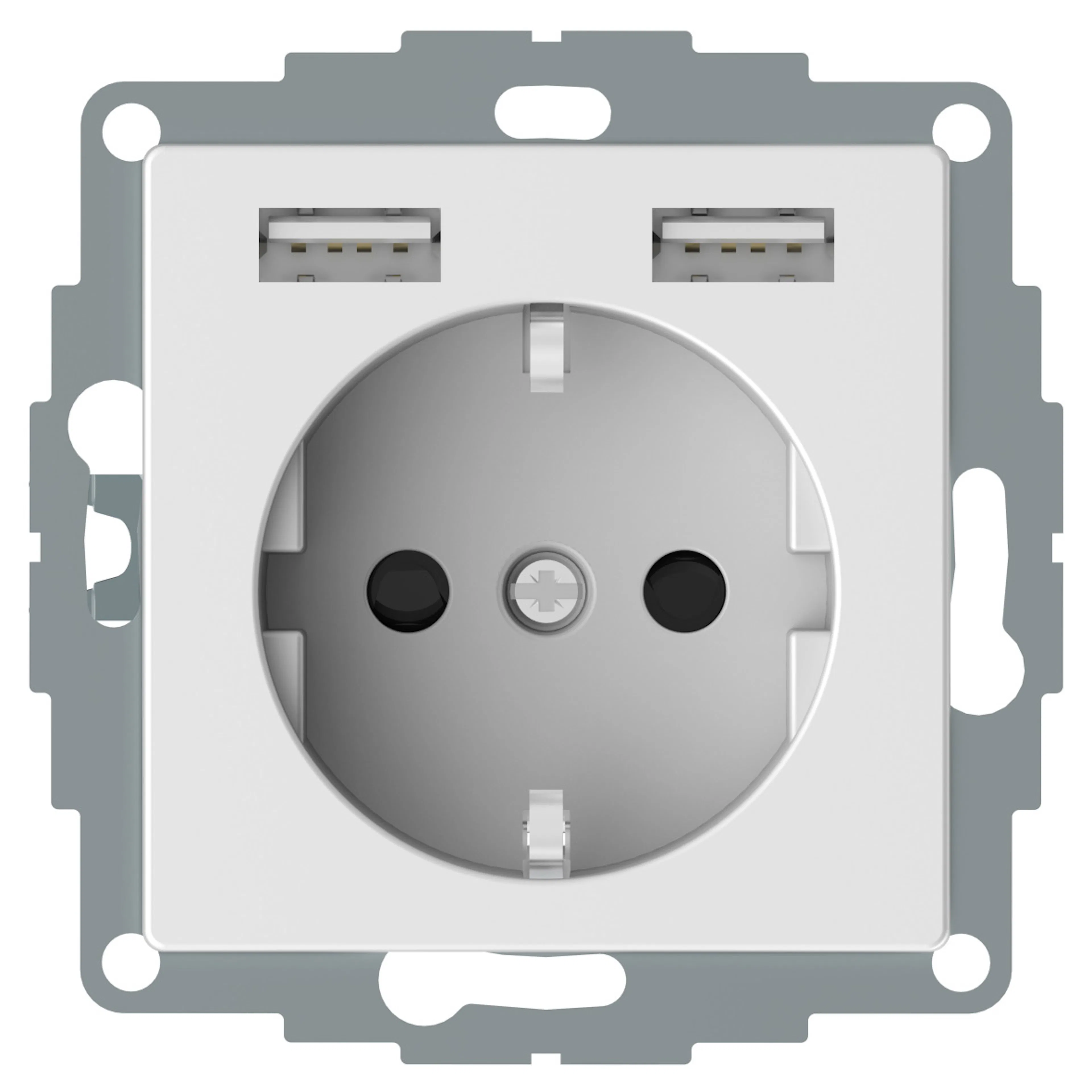 Vägguttag Schneider Electric Exxact 2xUSB
