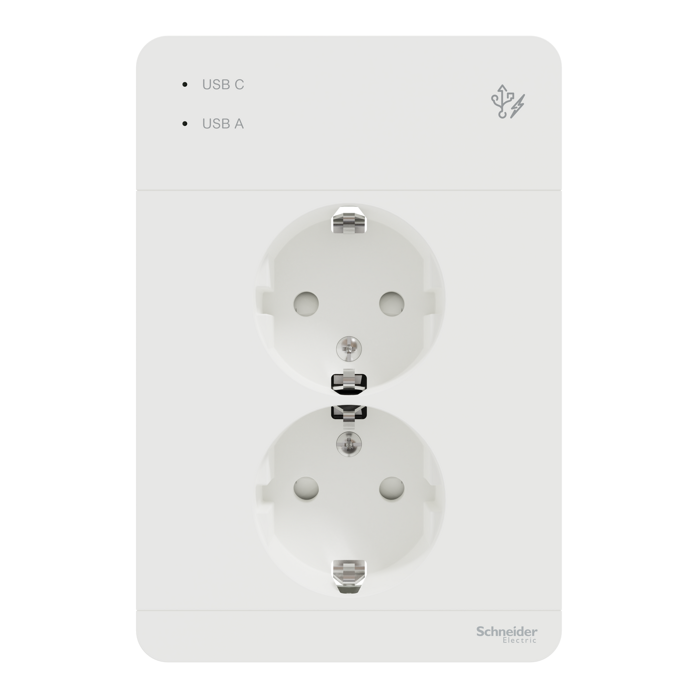 Vägguttag Schneider Electric Exxact Primo Infälld 2-vägs 2x USB A+C Jordat