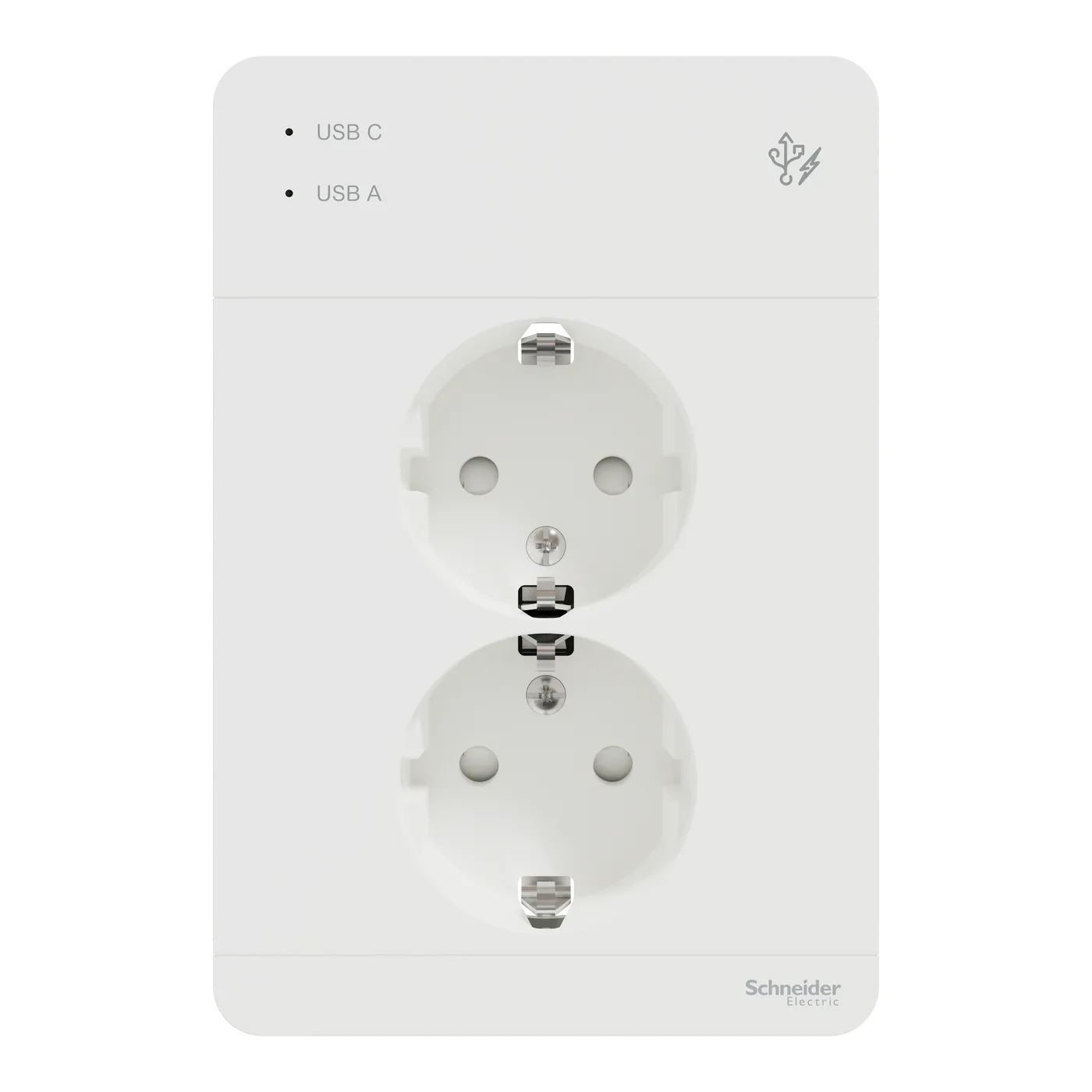 Vägguttag Schneider Electric Exxact Primo Infälld 2-vägs 2x USB A+C Jordat