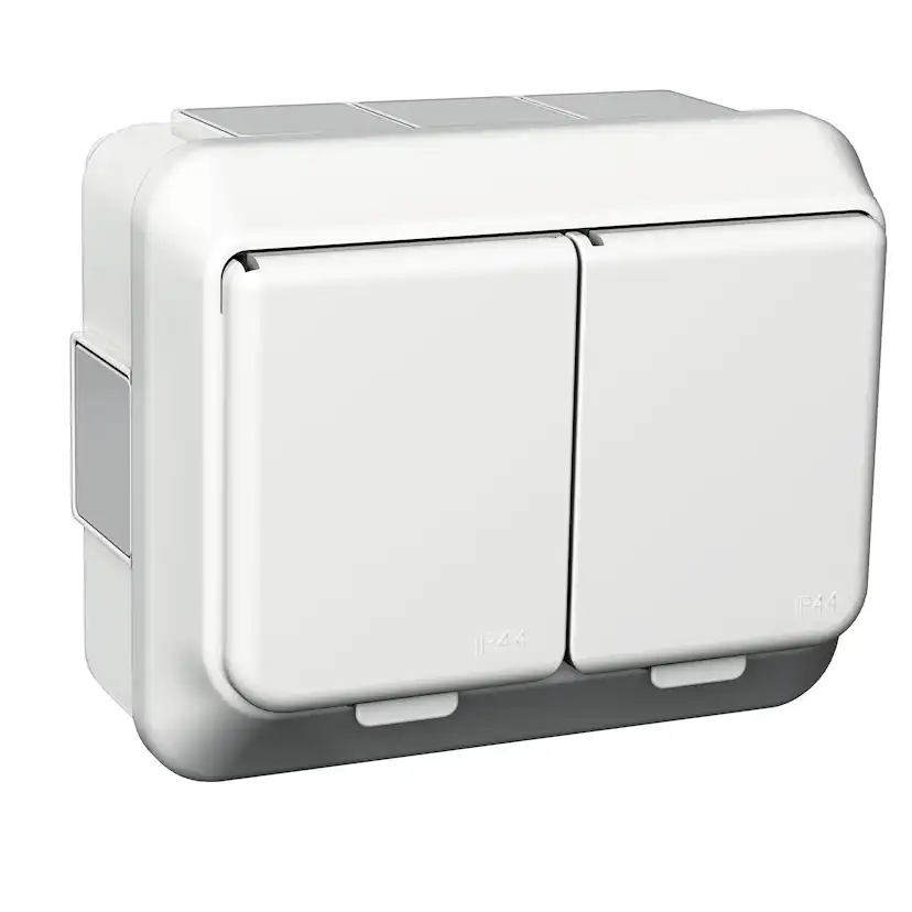 Vägguttag Schneider Electric Exxact Utanpåliggande